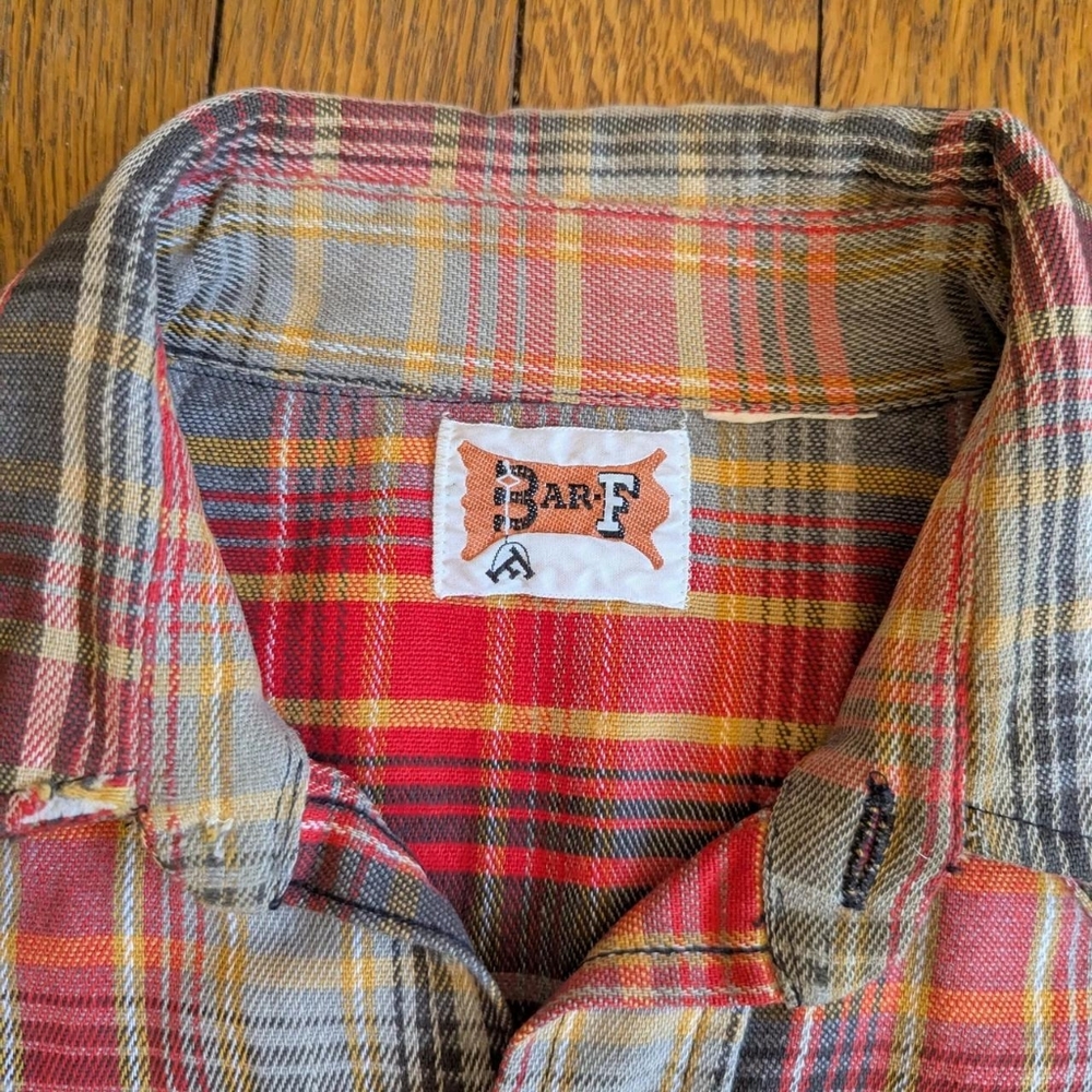 Vintage 70's Bar F Western Wear Plaid Button-Down Shirt View 3
